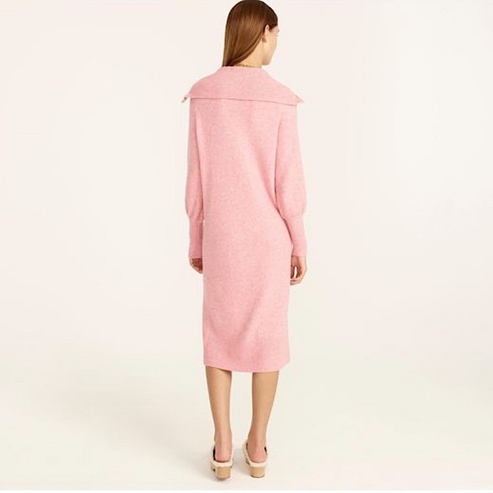 J.Crew Pink Half-Zip Sweater Dress in Super Soft Yarn sz XS - Picture 2 of 15